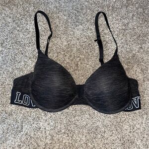 Heathered Grey Pushup bra with elastic band (36B)